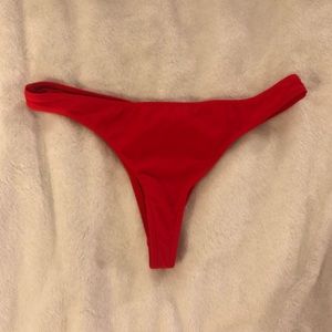 Missguided Red Ruched Bikini Bottom